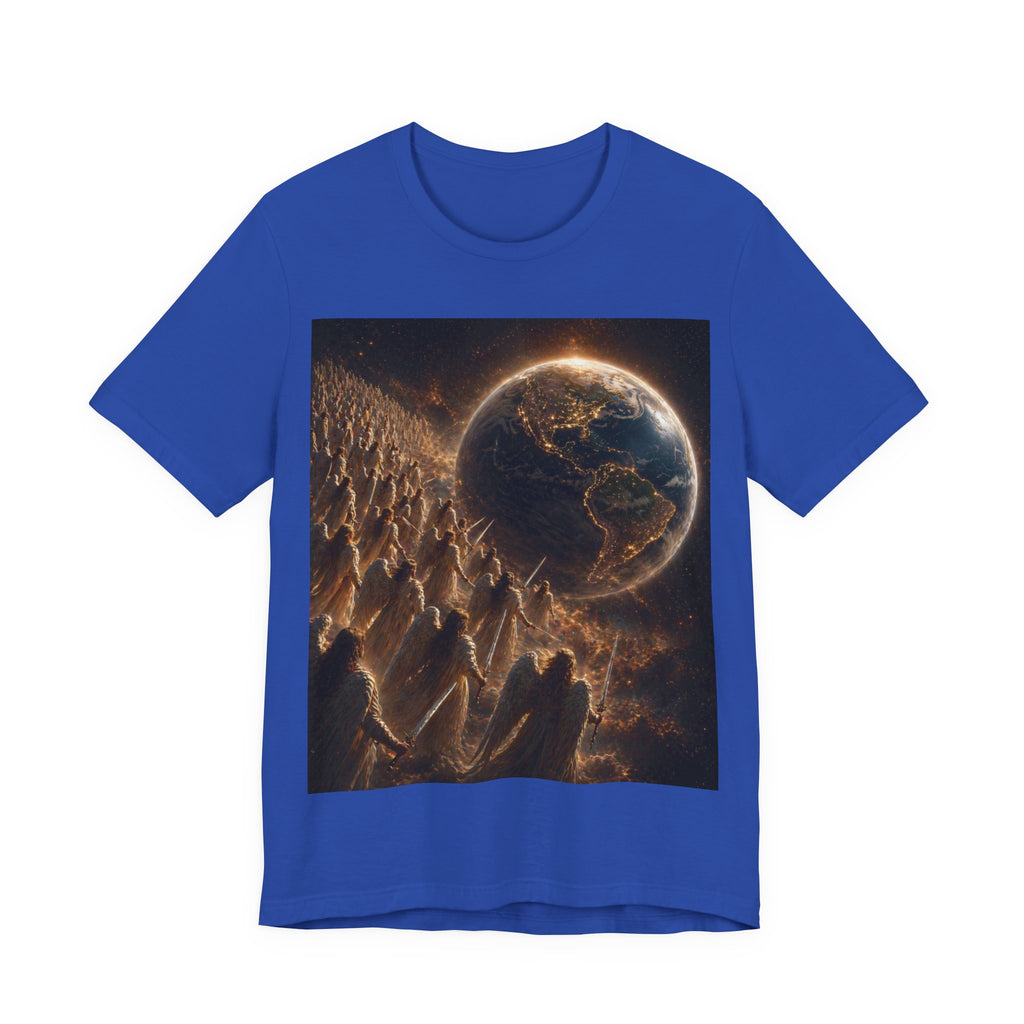 Earth Rise Graphic Tee — Glowing Planet & Mountainscape T-Shirt