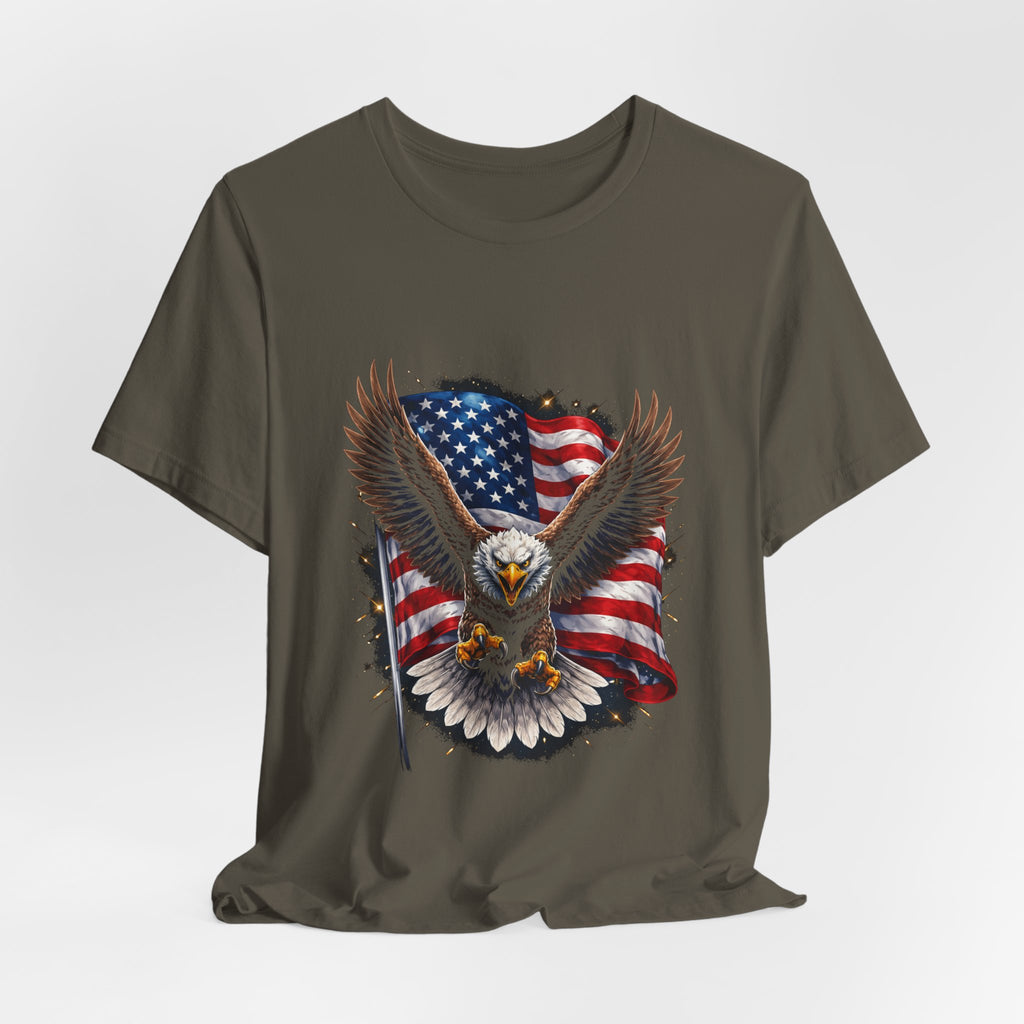 Patriotic Bald Eagle T-Shirt – American Flag Graphic Tee