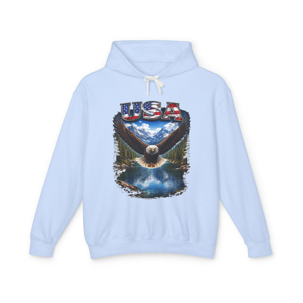 USA Eagle Hoodie — Patriotic Bald Eagle Graphic Hooded Sweatshirt