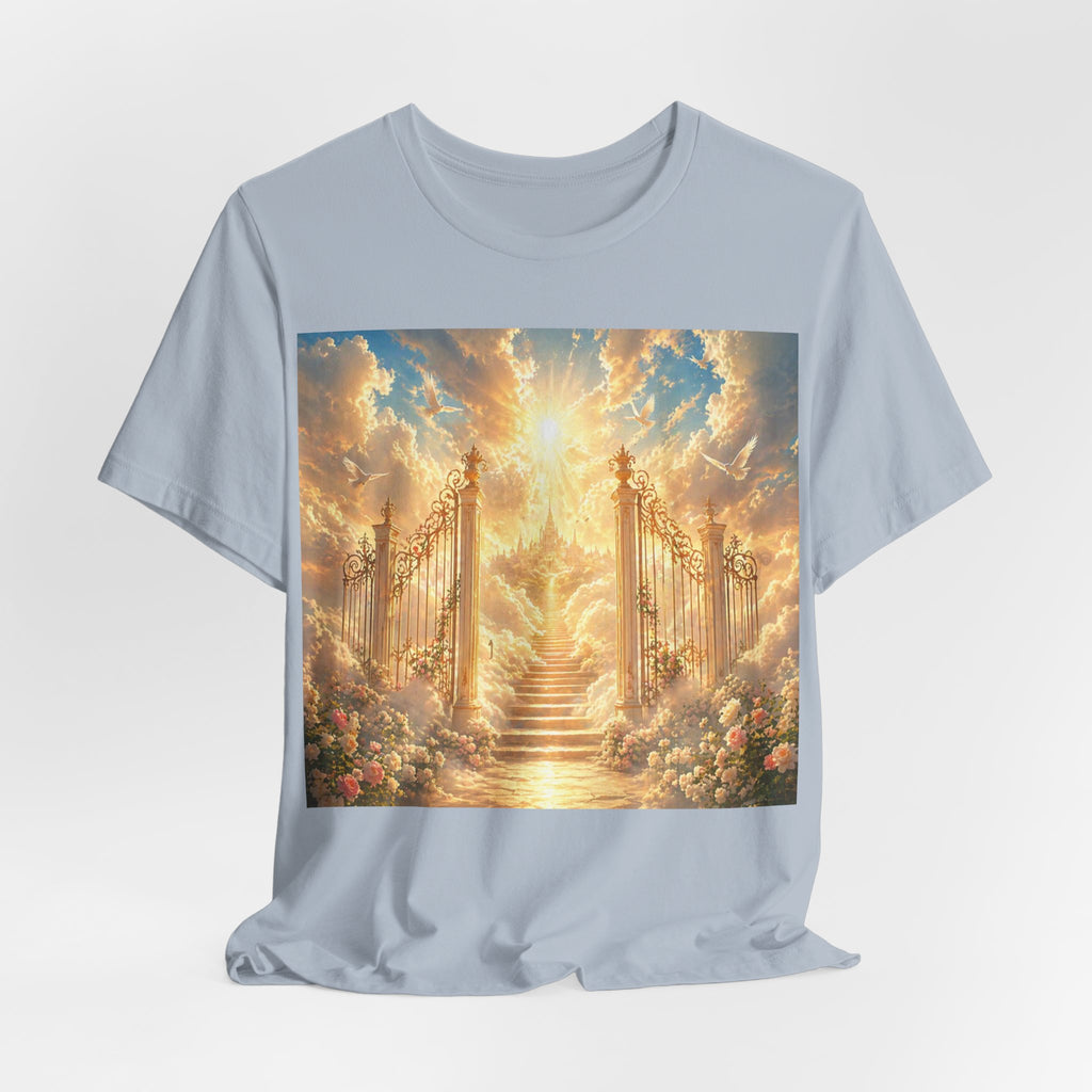 Heavenly Gates Graphic Tee — Celestial Stairs & Sunlight T-Shirt