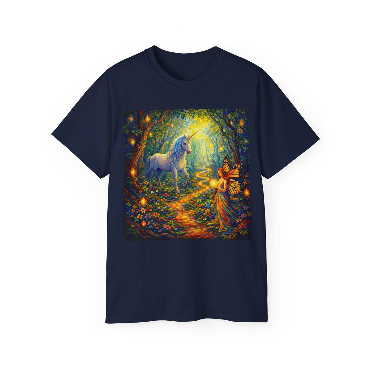 Unicorn Forest Cottin Tee — Magical Fairy & Unicorn Woodland Graphic T-Shirt