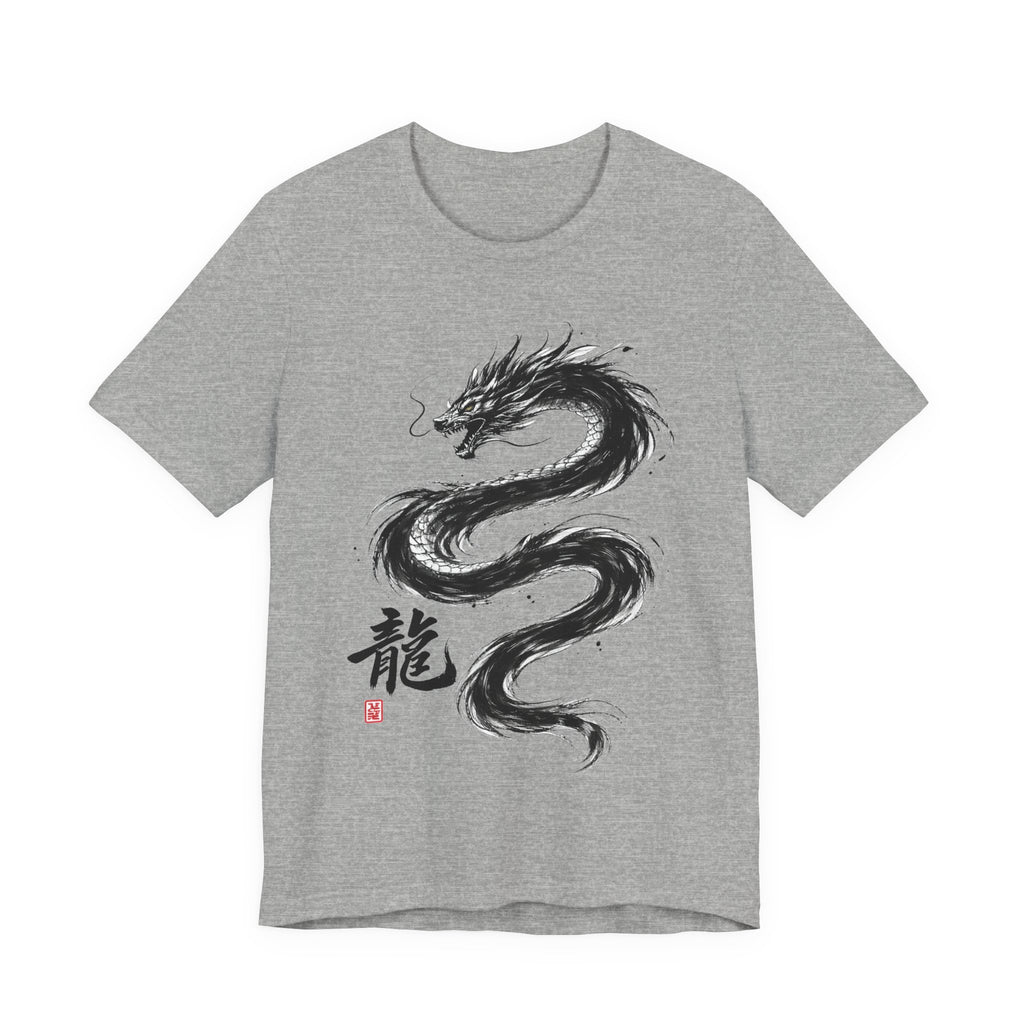 Dragon Brushstroke Tee — Asian Ink Dragon T-Shirt