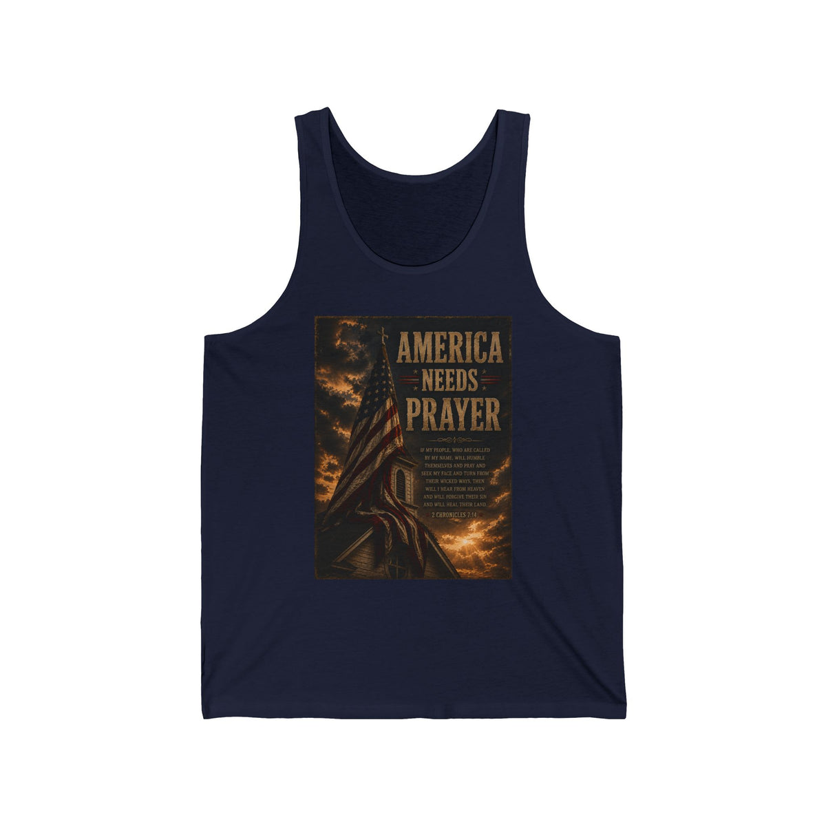 America Needs Prayer Tank Top — Religious Patriot Prayer Graphic Tank