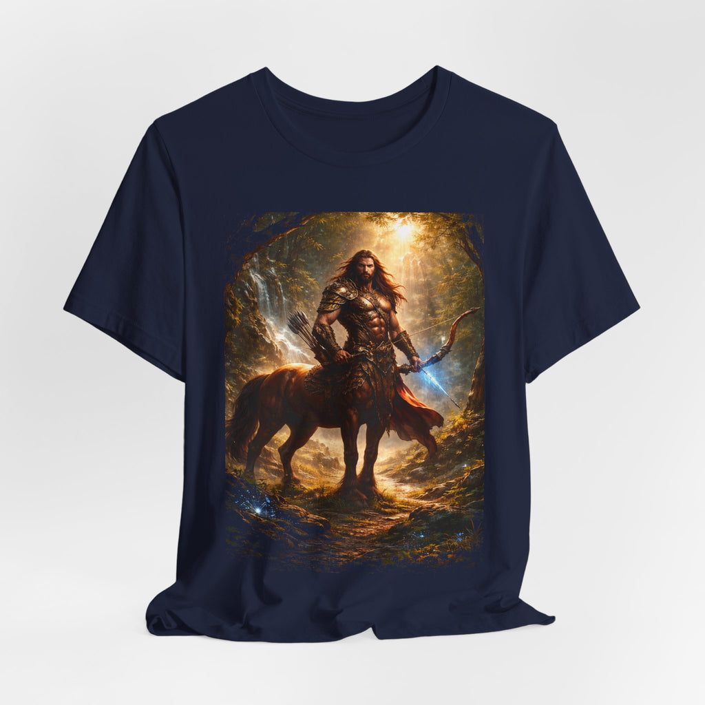 Centaur Warrior Fantasy T‑Shirt — Mythic Forest Battle Graphic Tee
