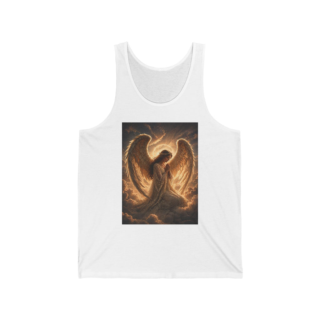 Angel Prayer Tank Top — Radiant Guardian Wings Spiritual Graphic Tank