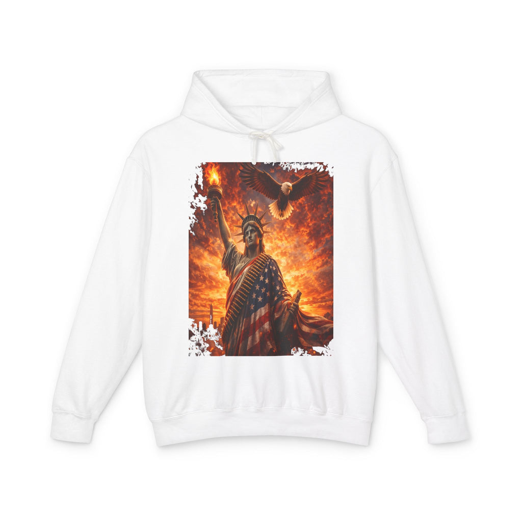 Statue of Liberty American Flag Hoodie — Patriotic Liberty Eagle Sweatshirt