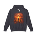 B2 Sprite---Sunset Flag Hoodie — Alien Silhouette American Flag Graphic