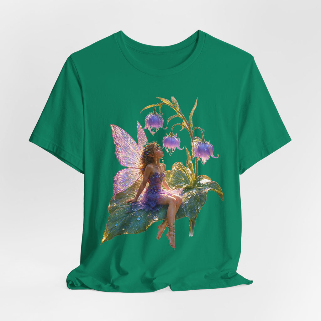 Fairy Garden T‑Shirt — Watercolor Fairy on Bellflower Tee