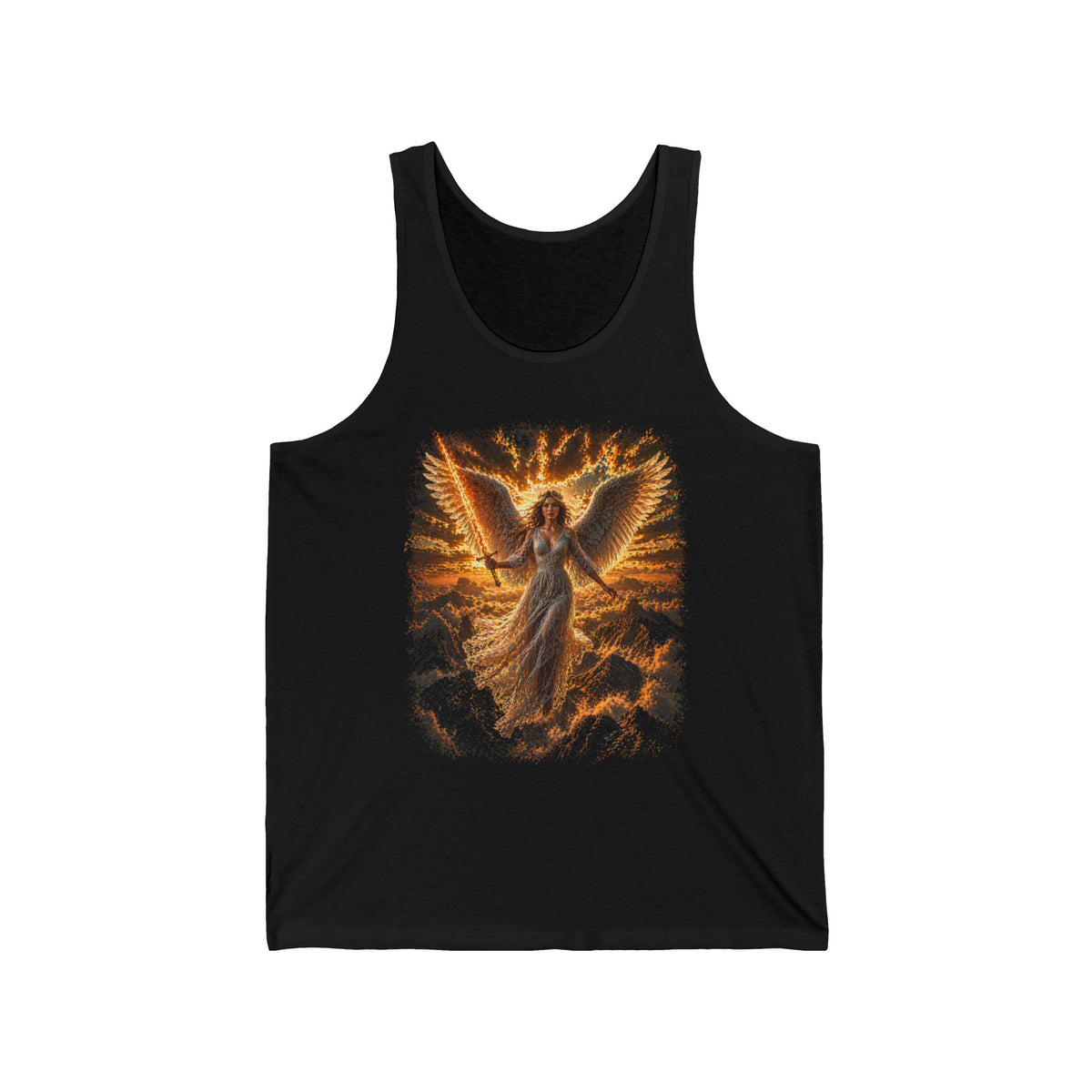 Angel Wings Tank Top — Radiant Guardian Spiritual Graphic Jersey Tank