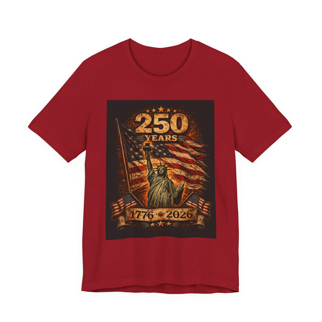 250 Years USA Liberty T-Shirt – 1776-2026 American Flag & Statue of Liberty Tee