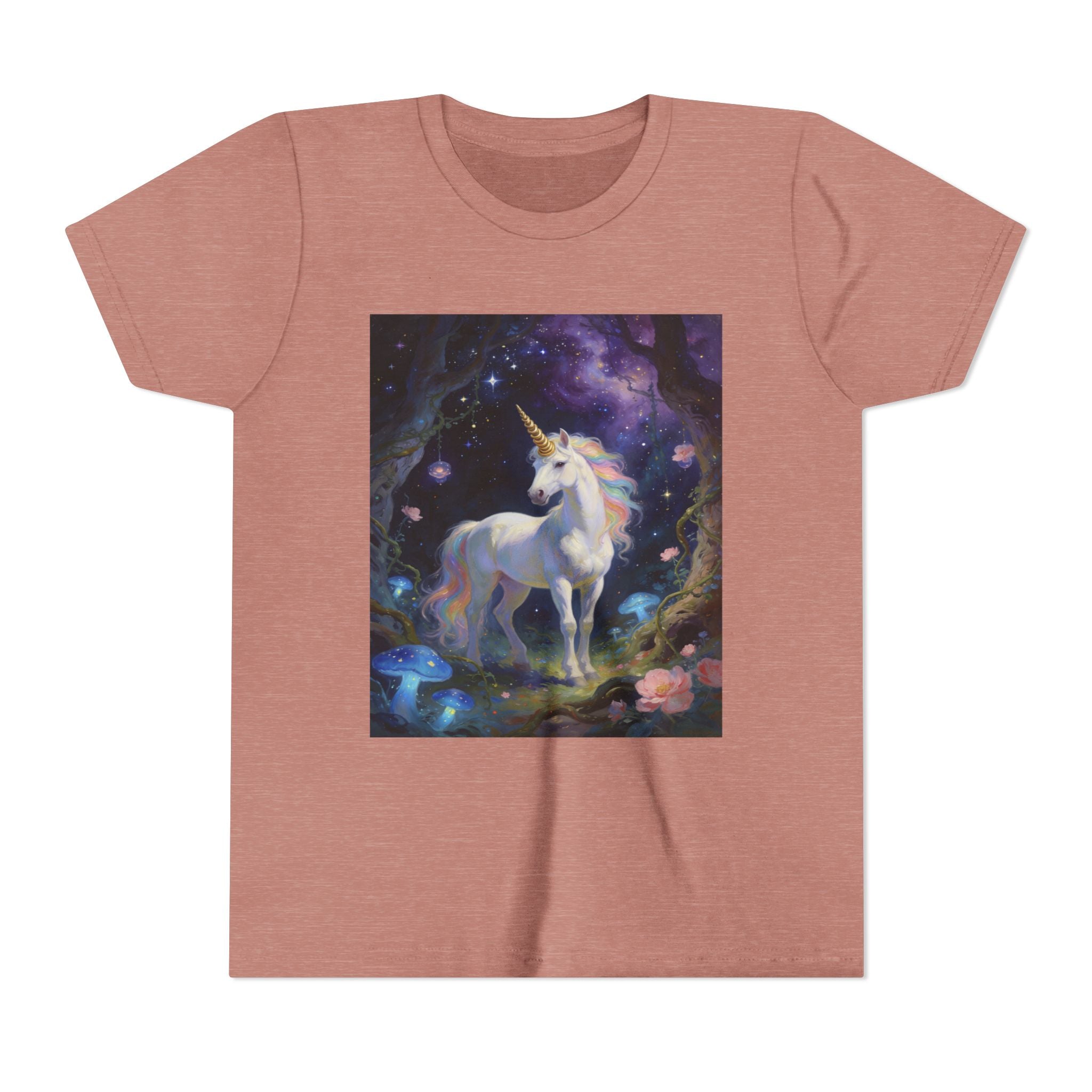 Youth Unicorn Tee — Magical Night Forest Unicorn Graphic Shirt