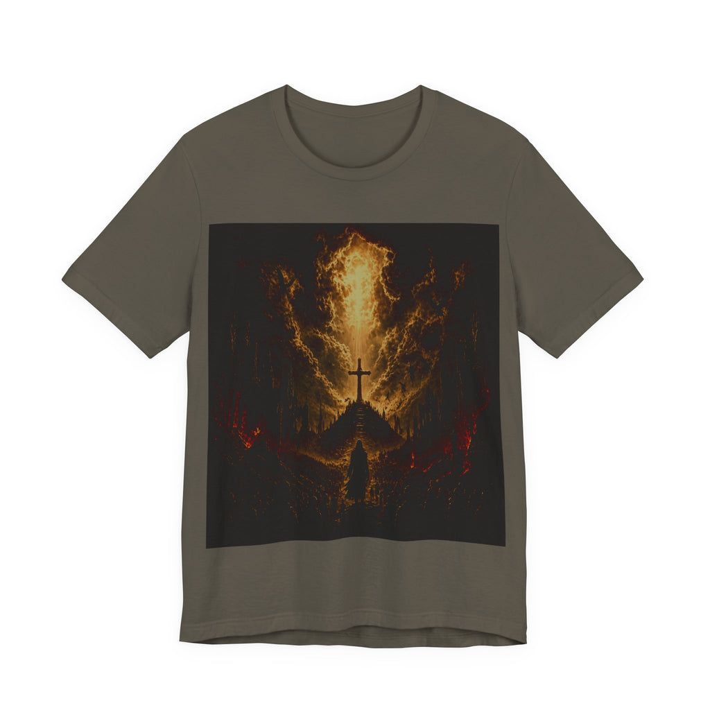 Christian Cross Flames T-Shirt — Fiery Faith Graphic Tee