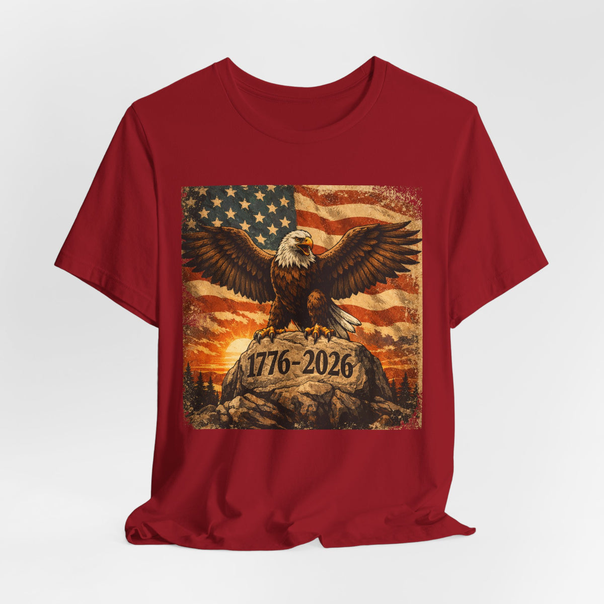 Patriotic Eagle Tee — 1776-2026 American Flag Graphic T-Shirt