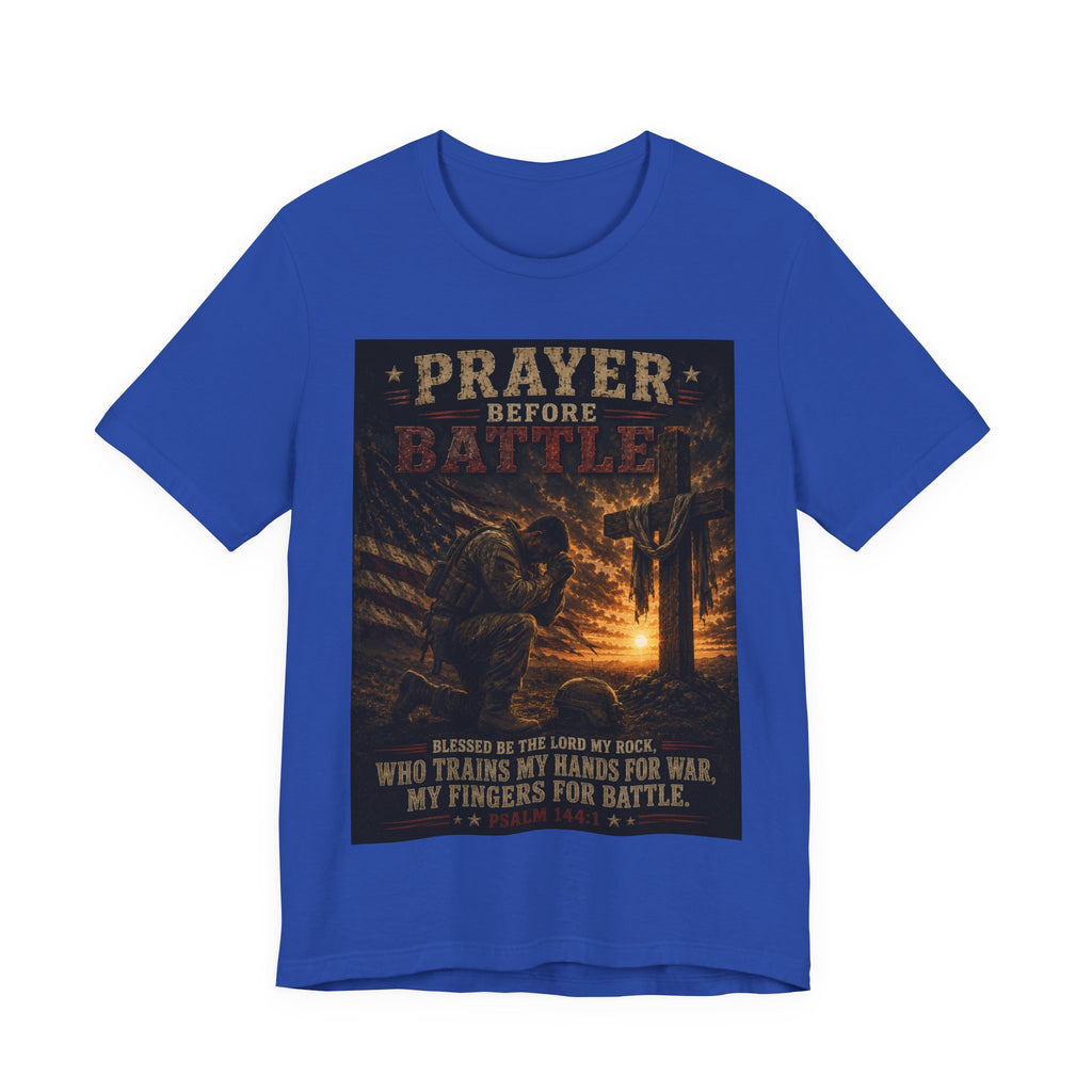 Prayer Before Battle T-Shirt — Christian Military Faith Tee