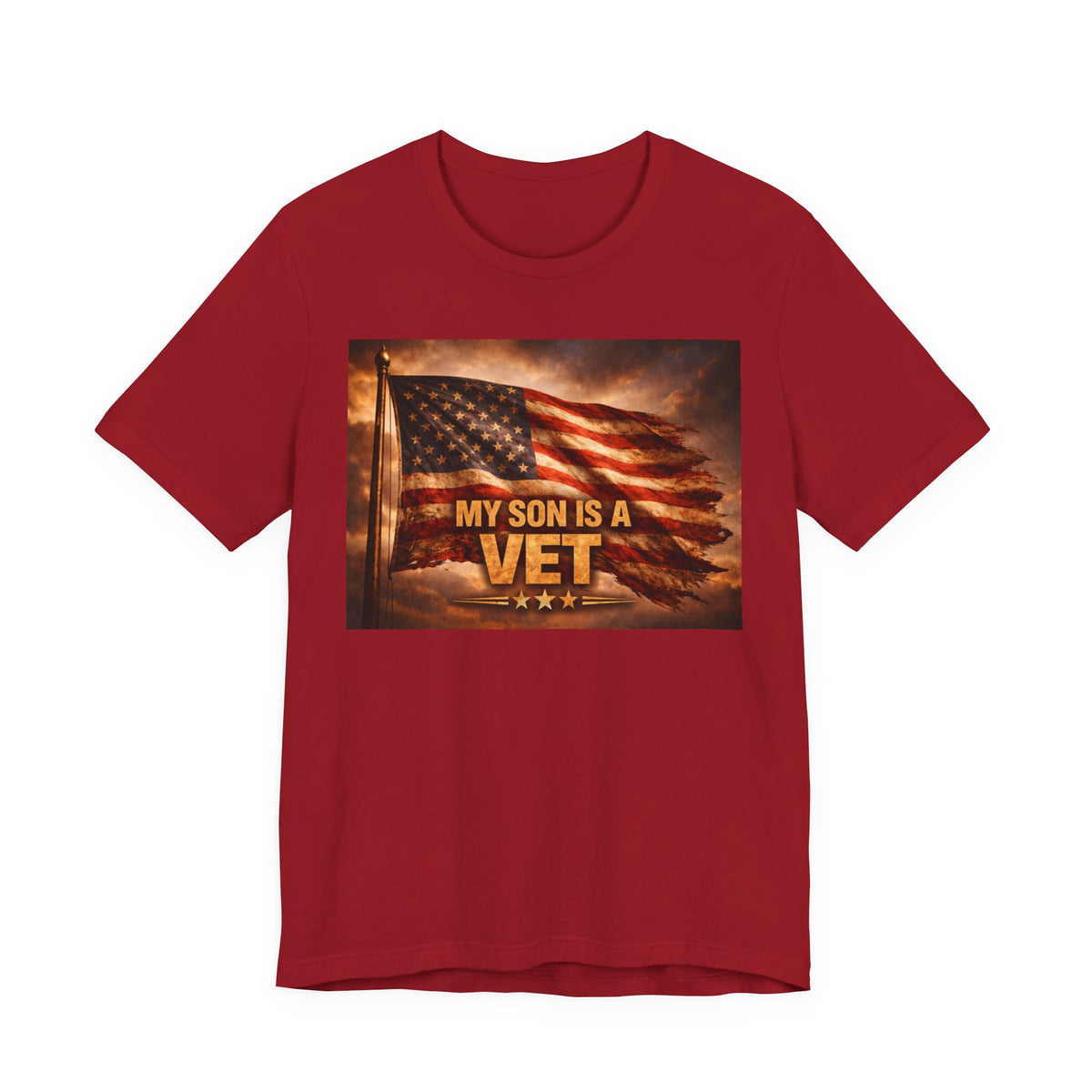 My son is a VET----Unisex Jersey Short Sleeve Tee