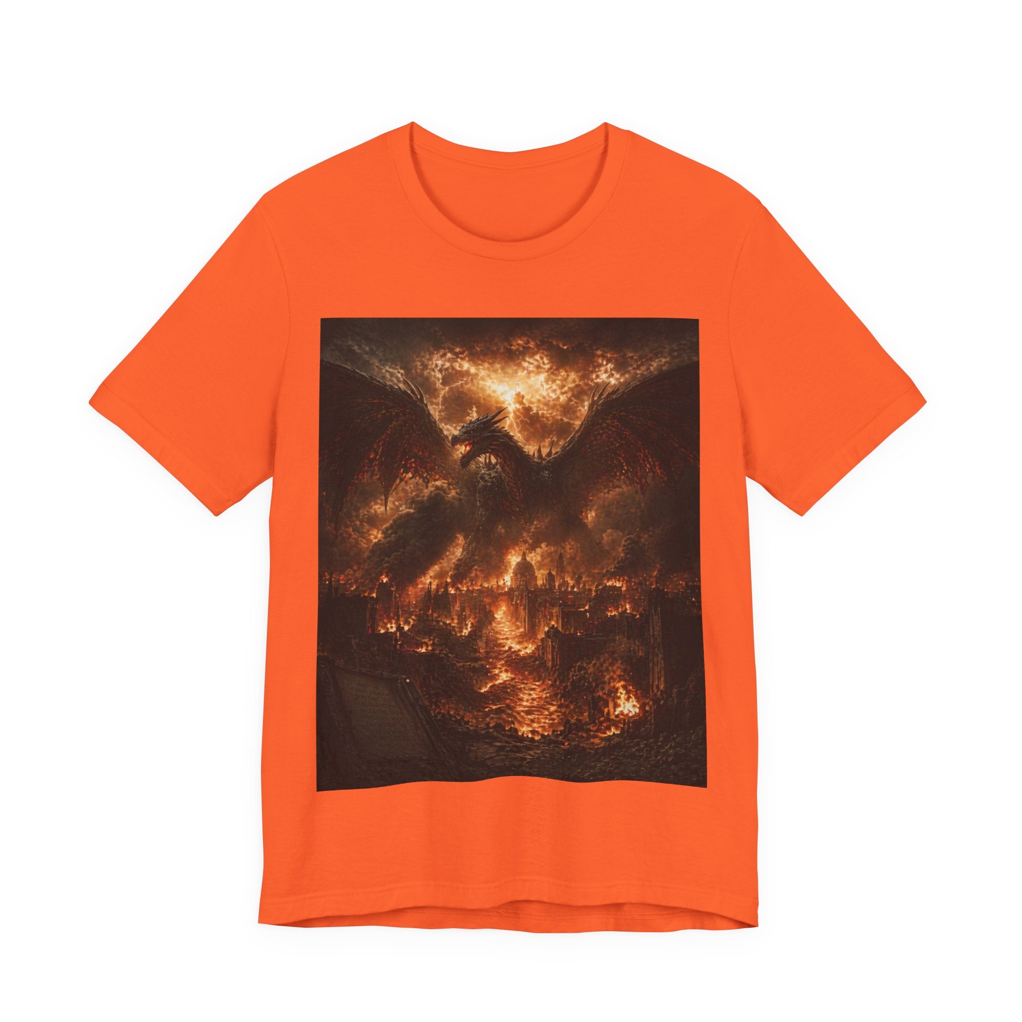 Demonic Dragon Fire End of times Tee — Dark Graphic Shirt of the final battel betten Satan and Miichael the arch angel