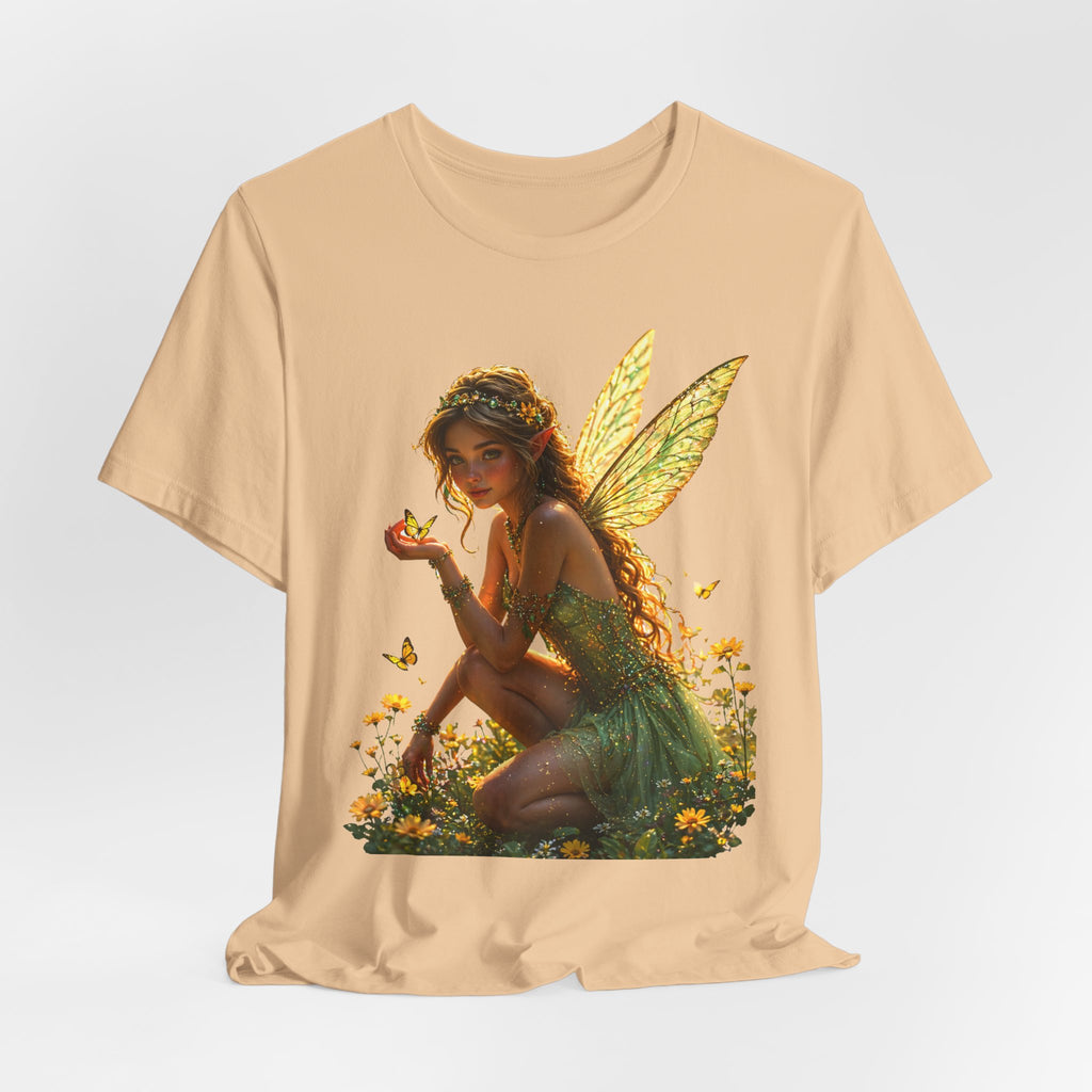 Fairy Garden T‑Shirt — Whimsical Sunlit Fairy Illustration Tee
