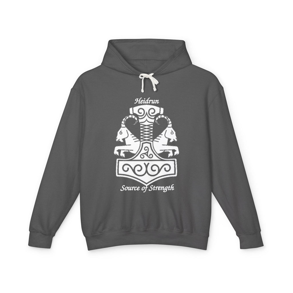 Heidrun Viking Shield Hoodie – 'Heidrun Source of Strength' Norse Mythology Sweatshirt