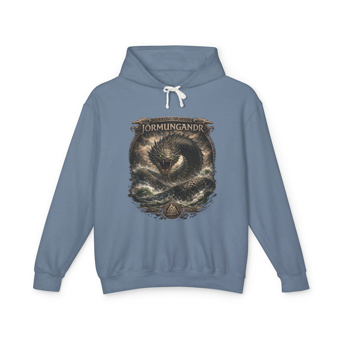 Jormungandr Serpent Hoodie — Norse Mythology Sea Serpent Graphic Sweatshirt