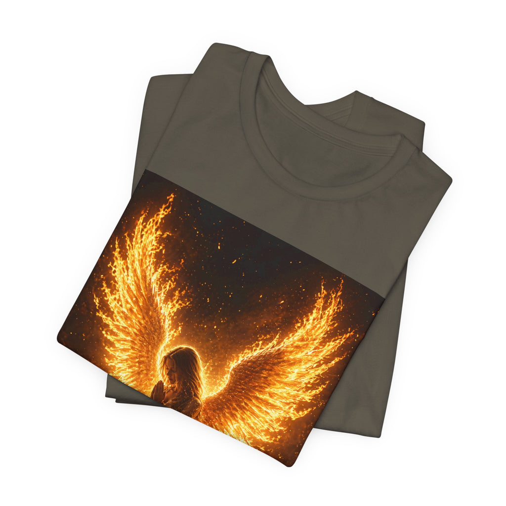 Phoenix Angel Tee — Fiery Winged Angel Graphic T-Shirt