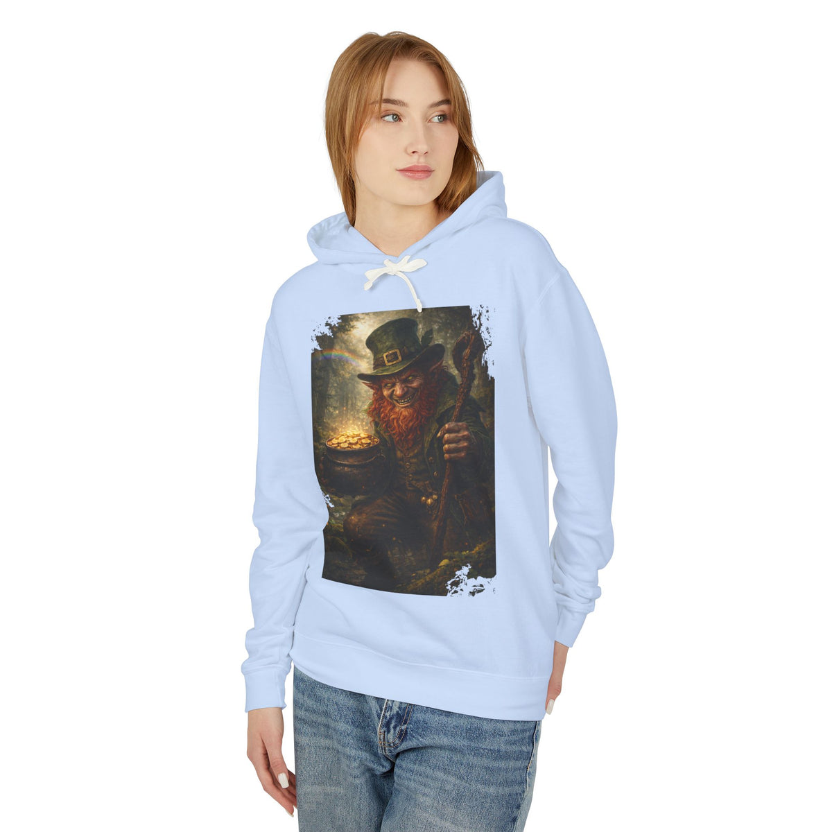 St. Patrick’s Day Leprechaun Hoodie — Vintage Pot of Gold Illustration