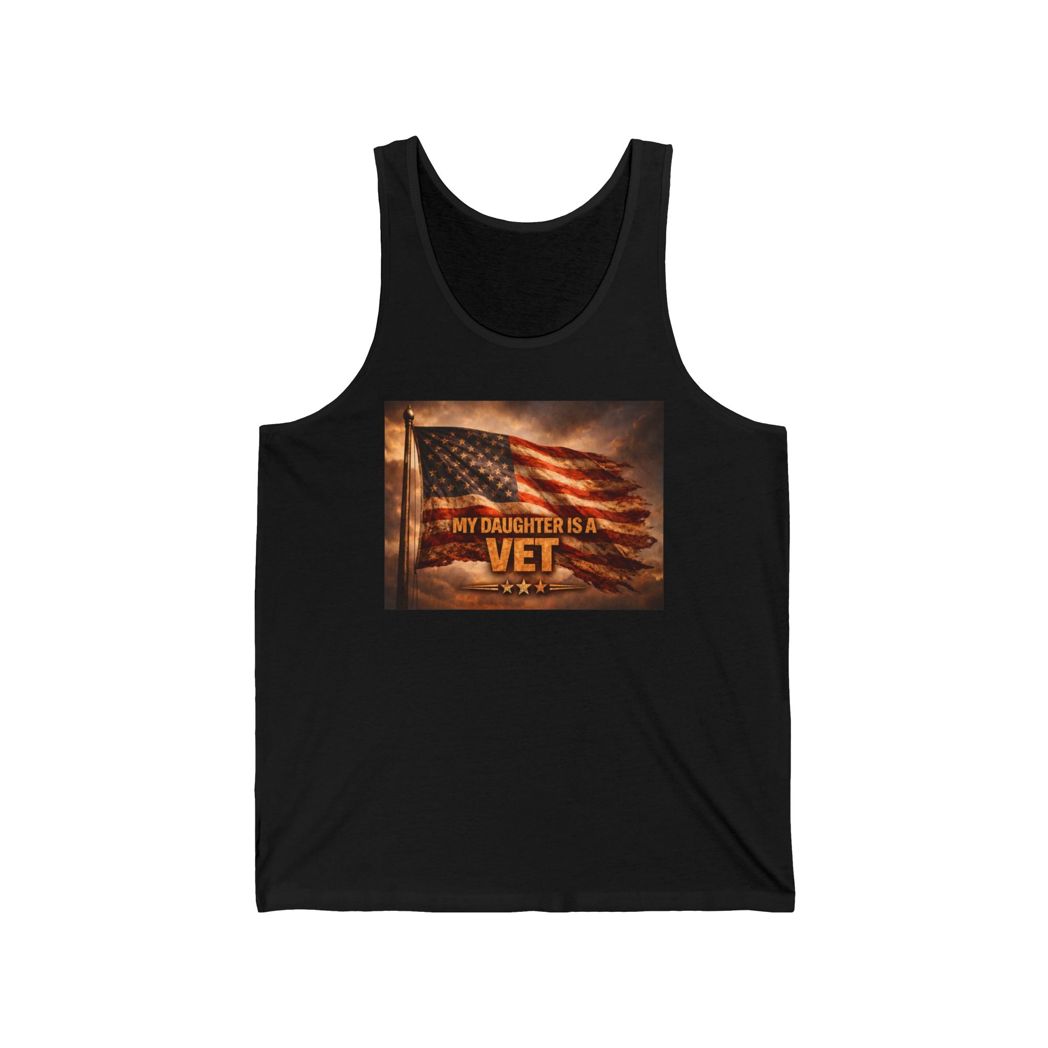 Veteran Daughter Tank Top – "My Daughter Is A Vet" American Flag Patriotic Tank