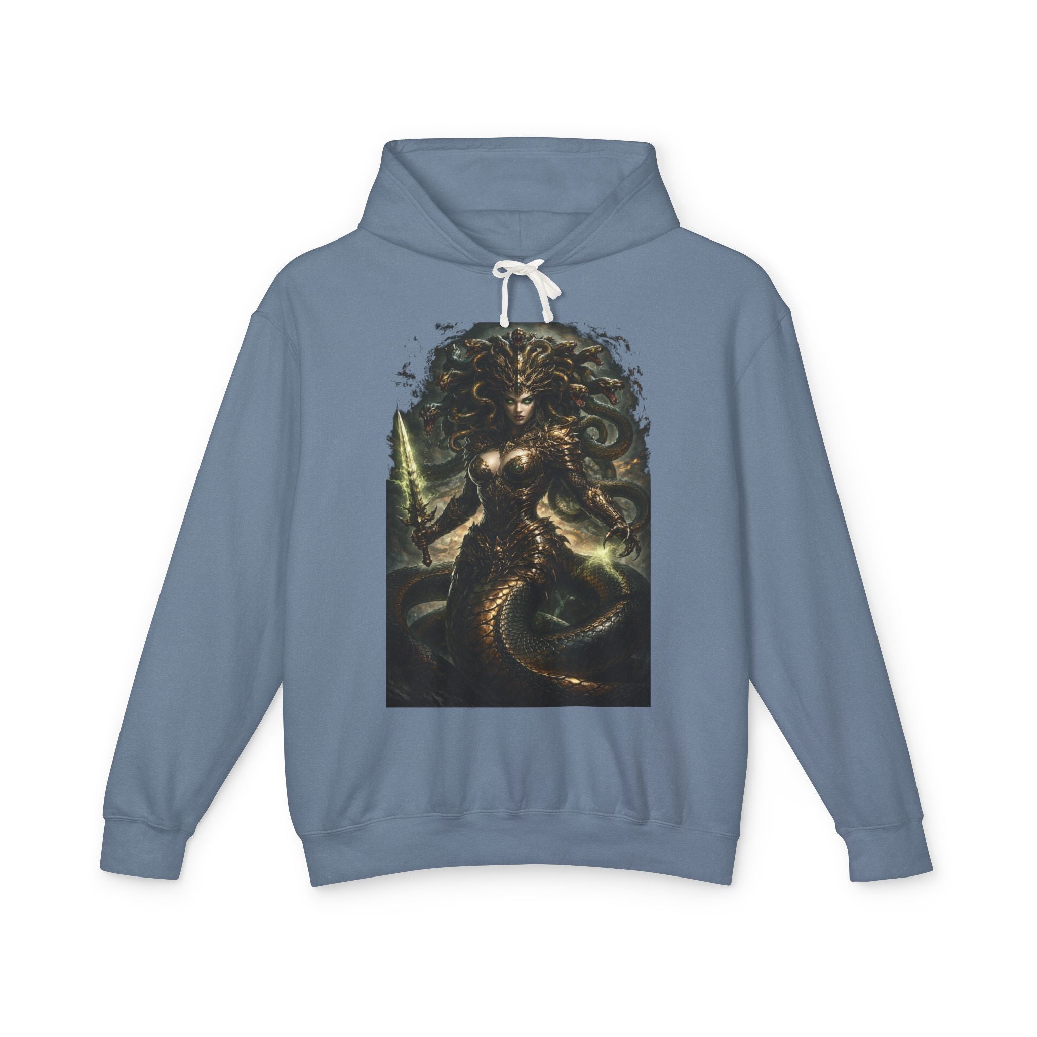 Medusa Fantasy Art Hoodie — Dark Mythological Serpent Goddess Sweatshirt