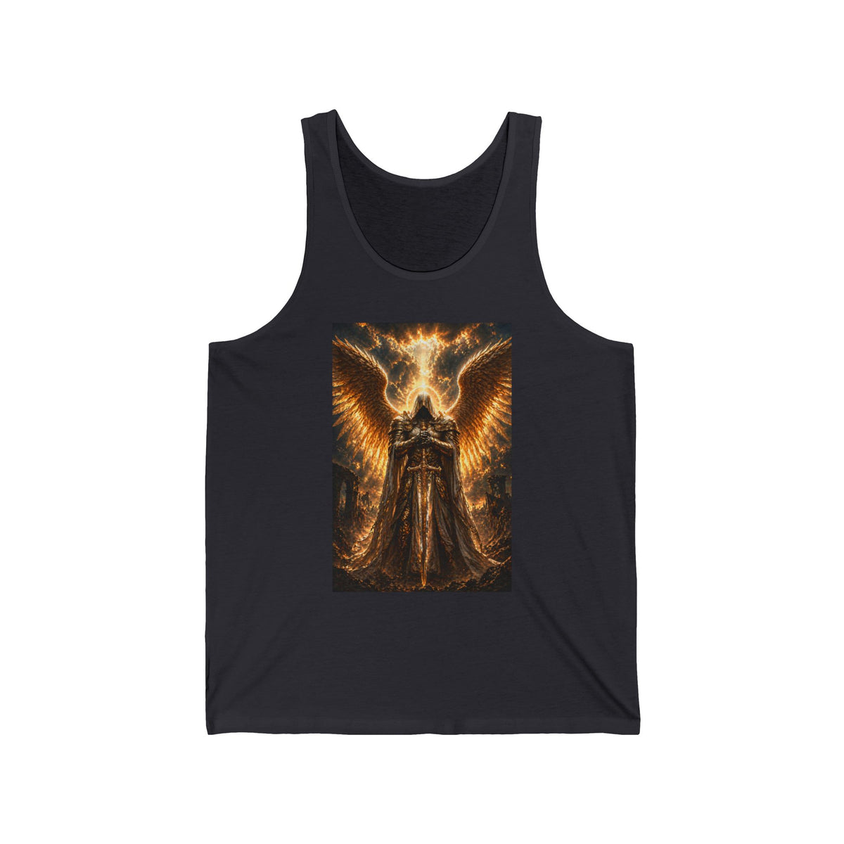 Angel of Fire Tank Top — Fiery Gothic Angel Graphic Tank