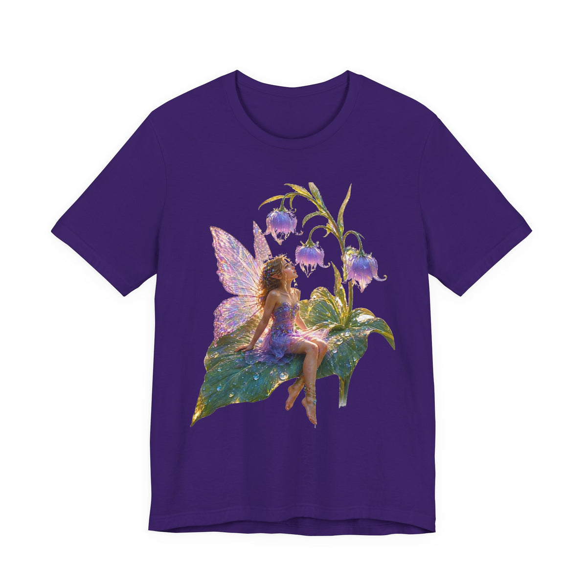 Fairy Garden T‑Shirt — Watercolor Fairy on Bellflower Tee