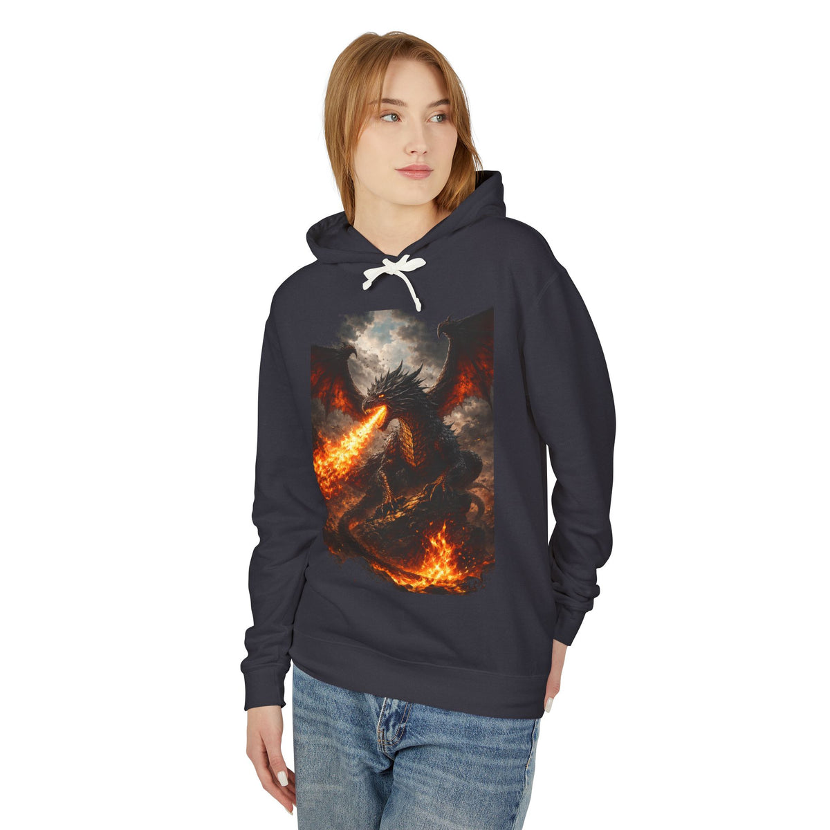 Dragon Fire Hoodie – Mythical Fire-Breathing Dragon Graphic Hoodie