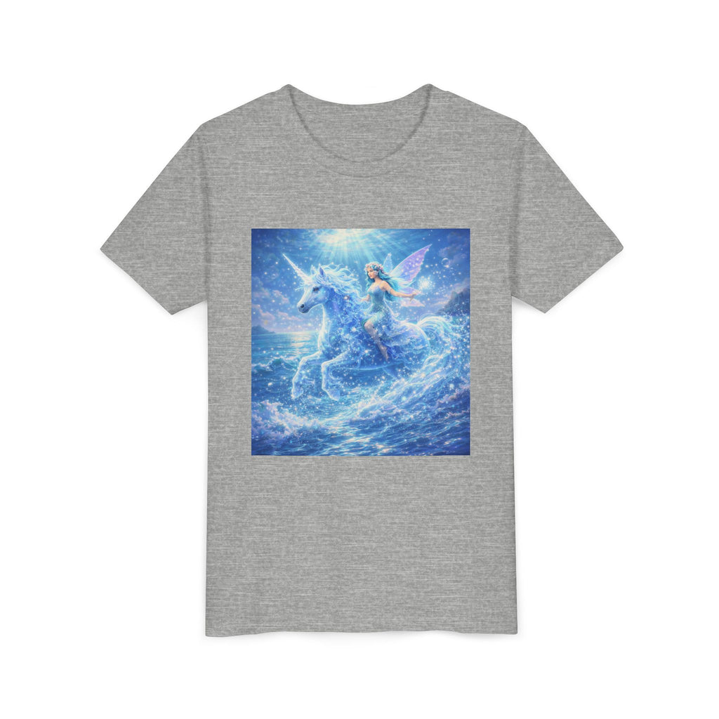 Kids Unicorn Fairy Tee — Magical Blue Pegasus Graphic Youth T-Shirt