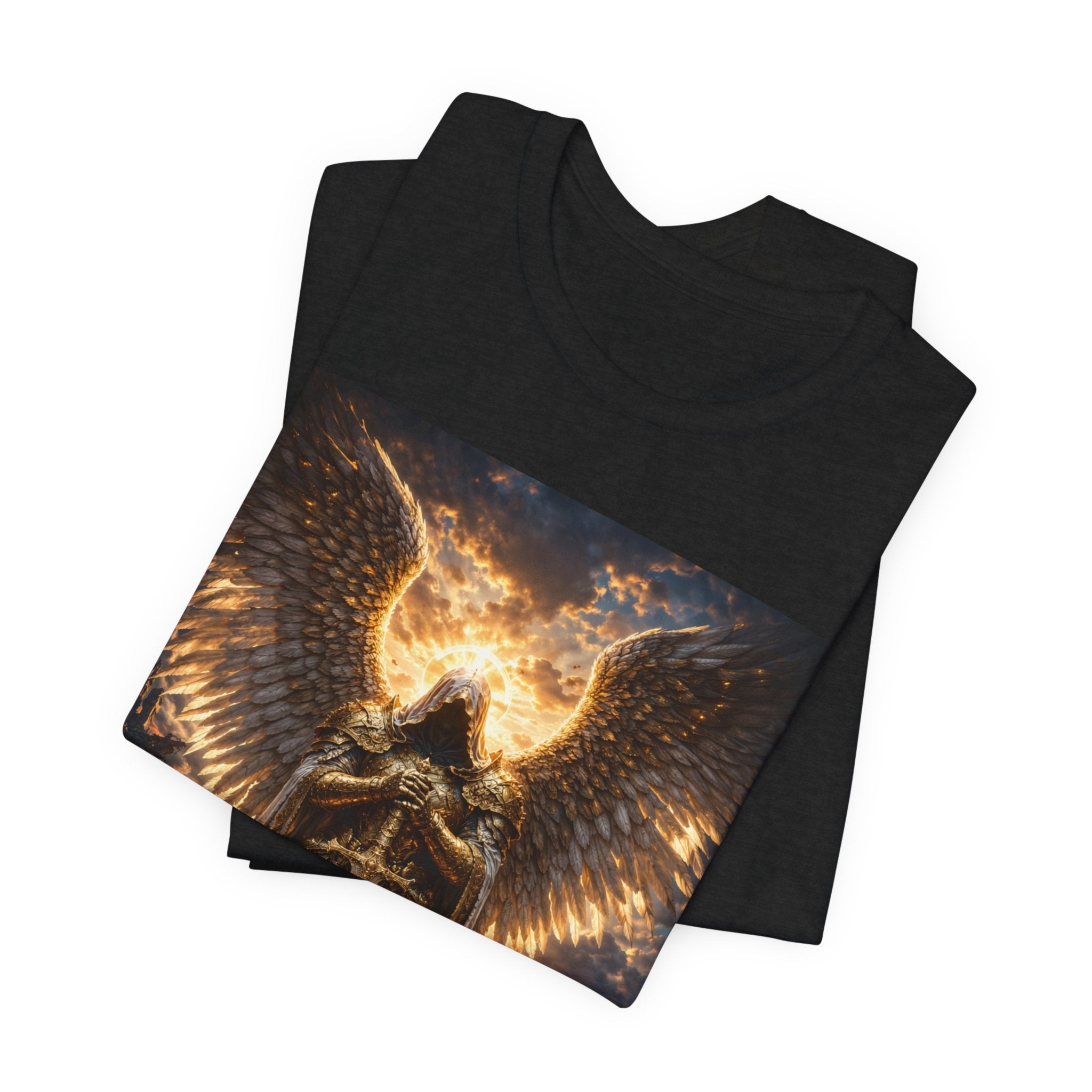 Angel Guardian T-Shirt — Golden Warrior Wings Graphic Tee