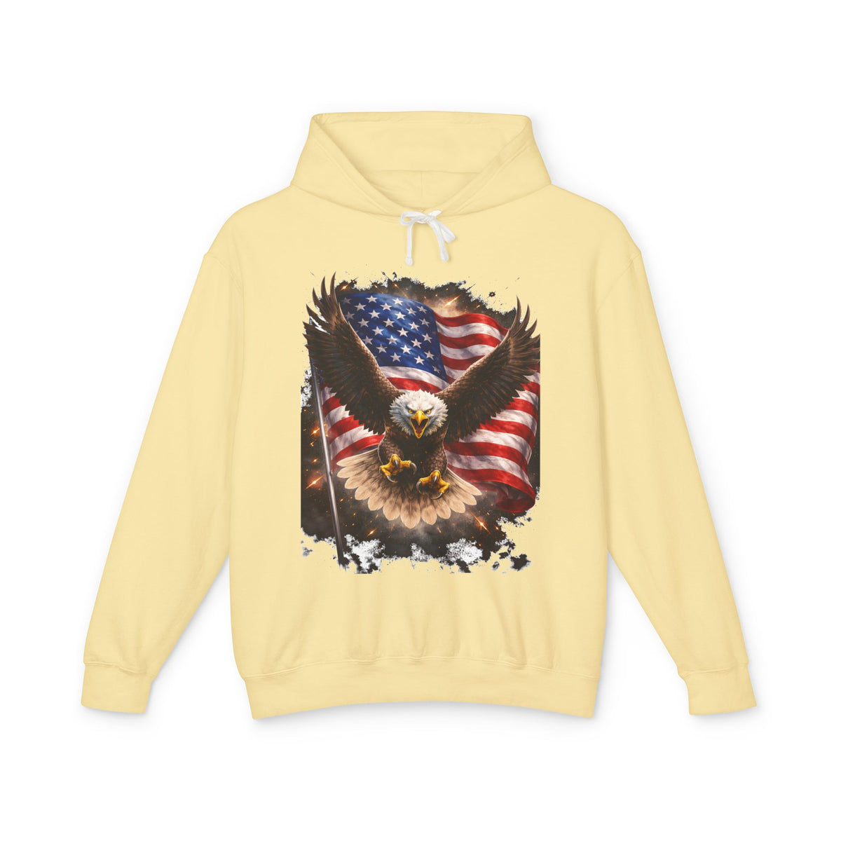 American Eagle Flag Hoodie — Patriotic Bald Eagle sweatshirt for 4th of July & Veterans