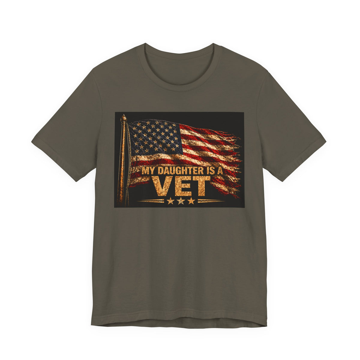 My Daughter Is a Vet T‑Shirt — American Flag Military Pride Tee