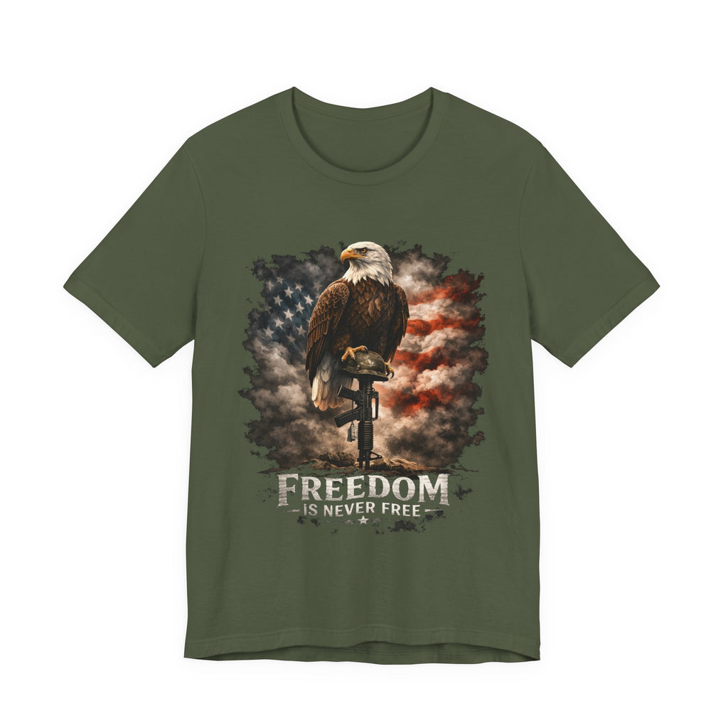Freedom Is Never Free Eagle T‑Shirt — Patriotic American Flag Tee