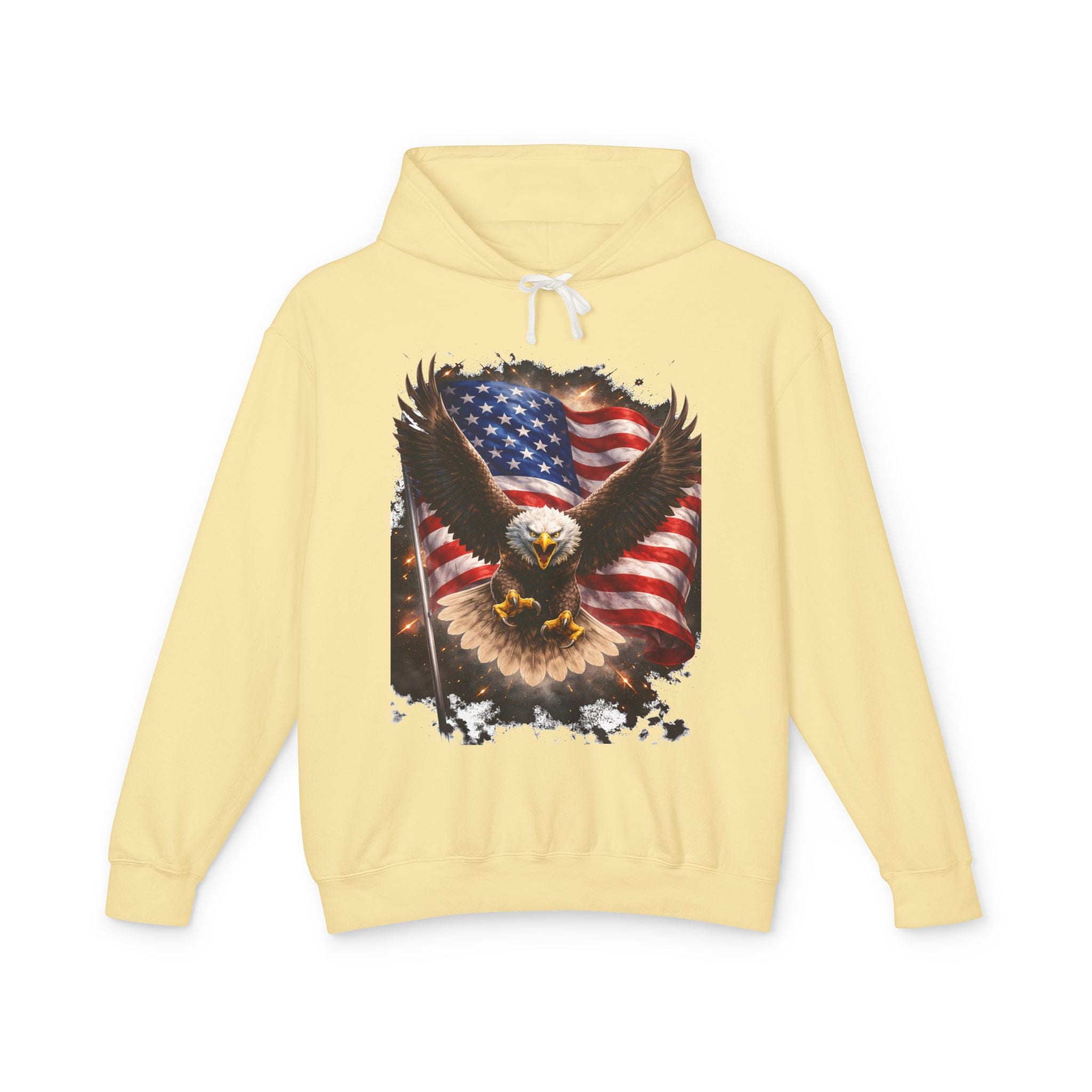 American Eagle Flag Hoodie — Patriotic Bald Eagle sweatshirt for 4th of July & Veterans