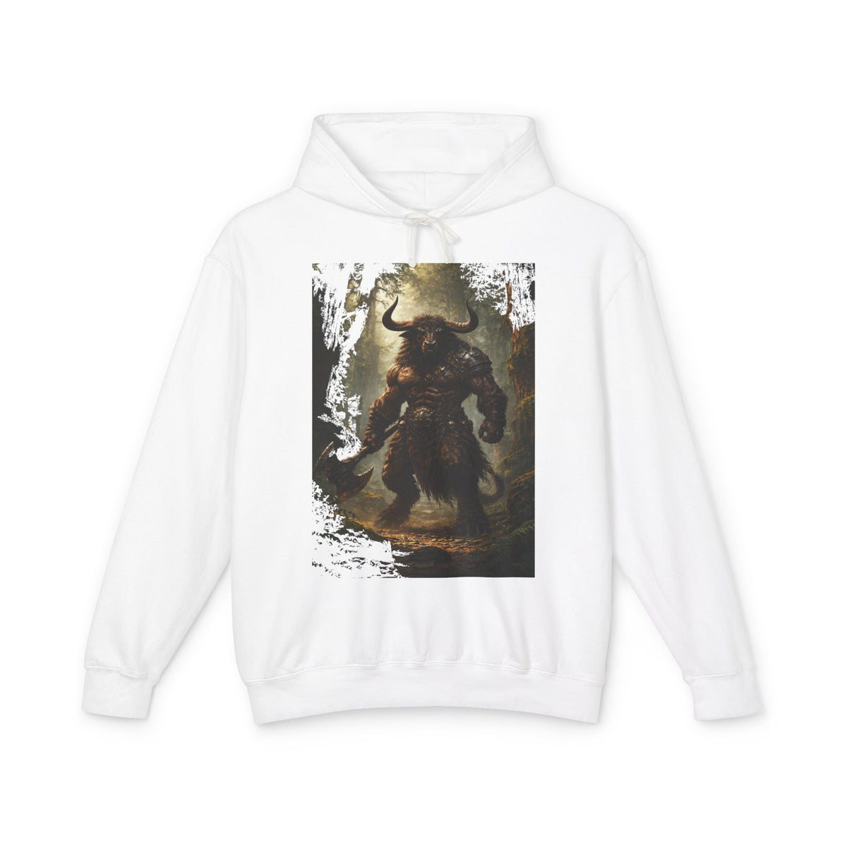Minotaur Warrior Hoodie — Mythic Fantasy Graphic Sweatshirt