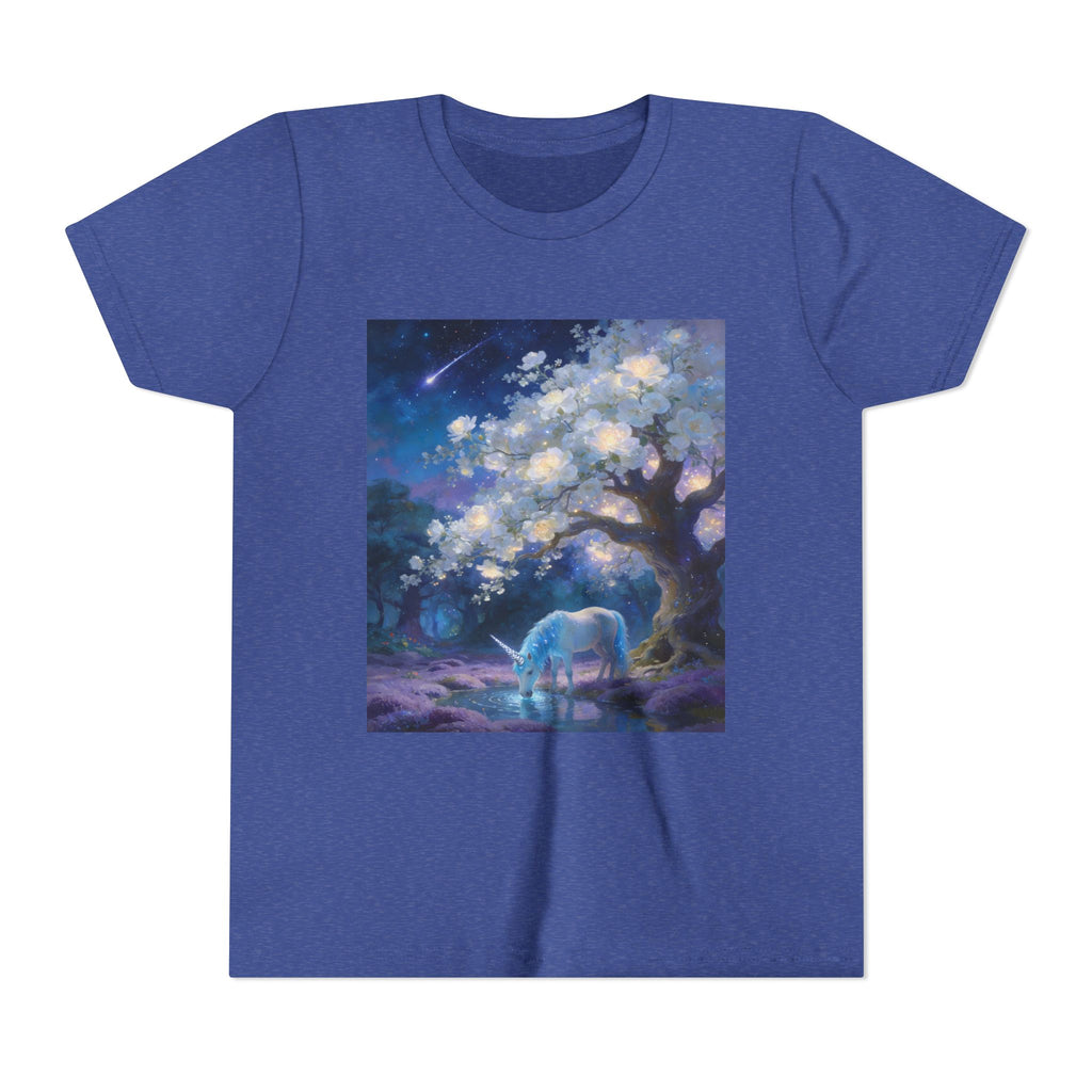 Youth Tee — Dreamy Moonlit Deer & Blossom Tree Graphic