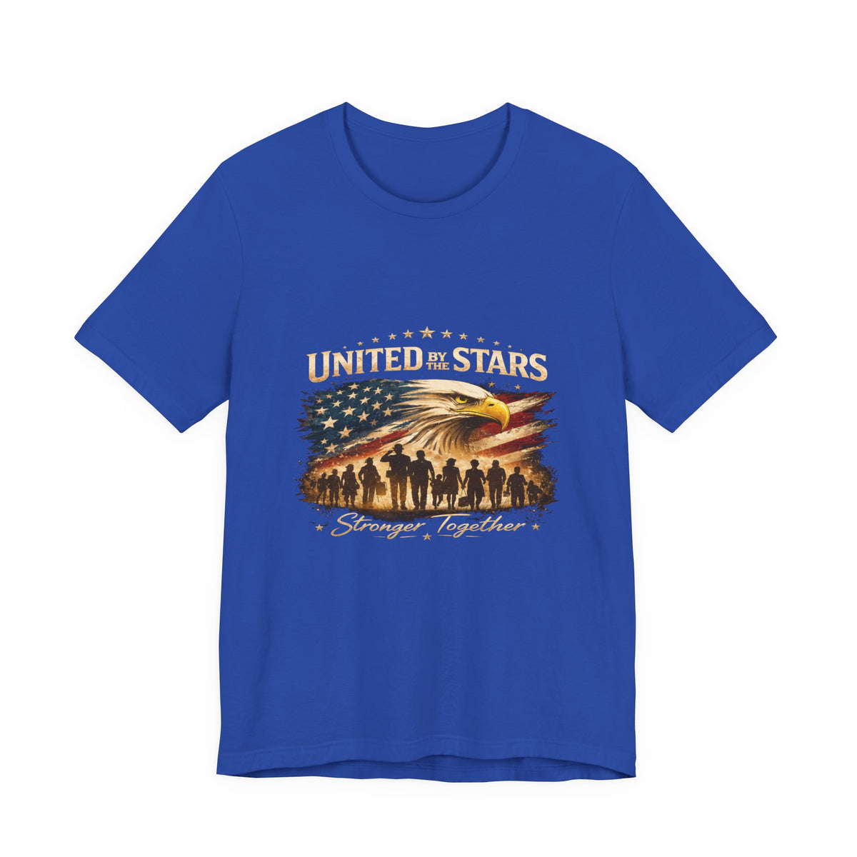 United We Stand T-Shirt – Patriotic Eagle & Soldiers “Stronger Together” Tee