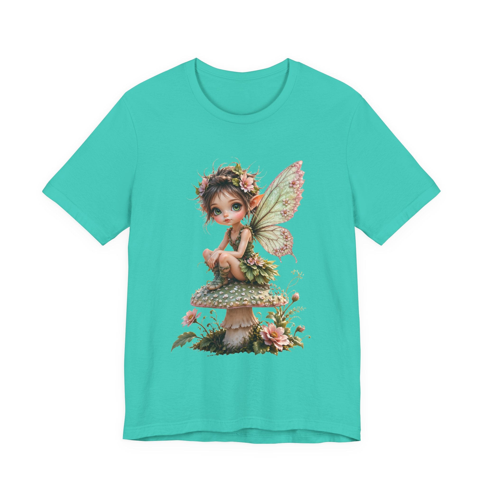 Fairy Mushroom Tee — Cute Woodland Fairy Sitting on Toadstool Graphic T-Shirt