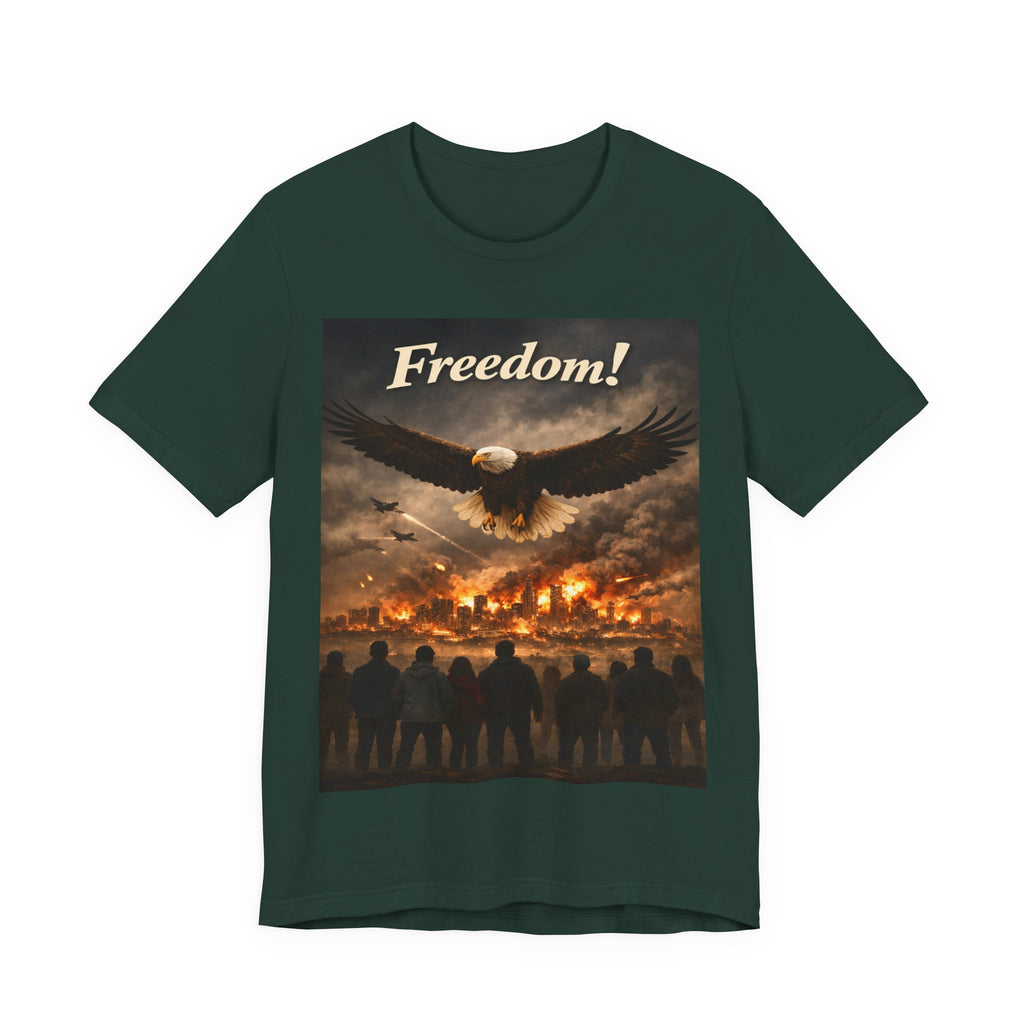 Freedom Eagle T-Shirt — Patriotic Bald Eagle & Crowd Graphic Tee