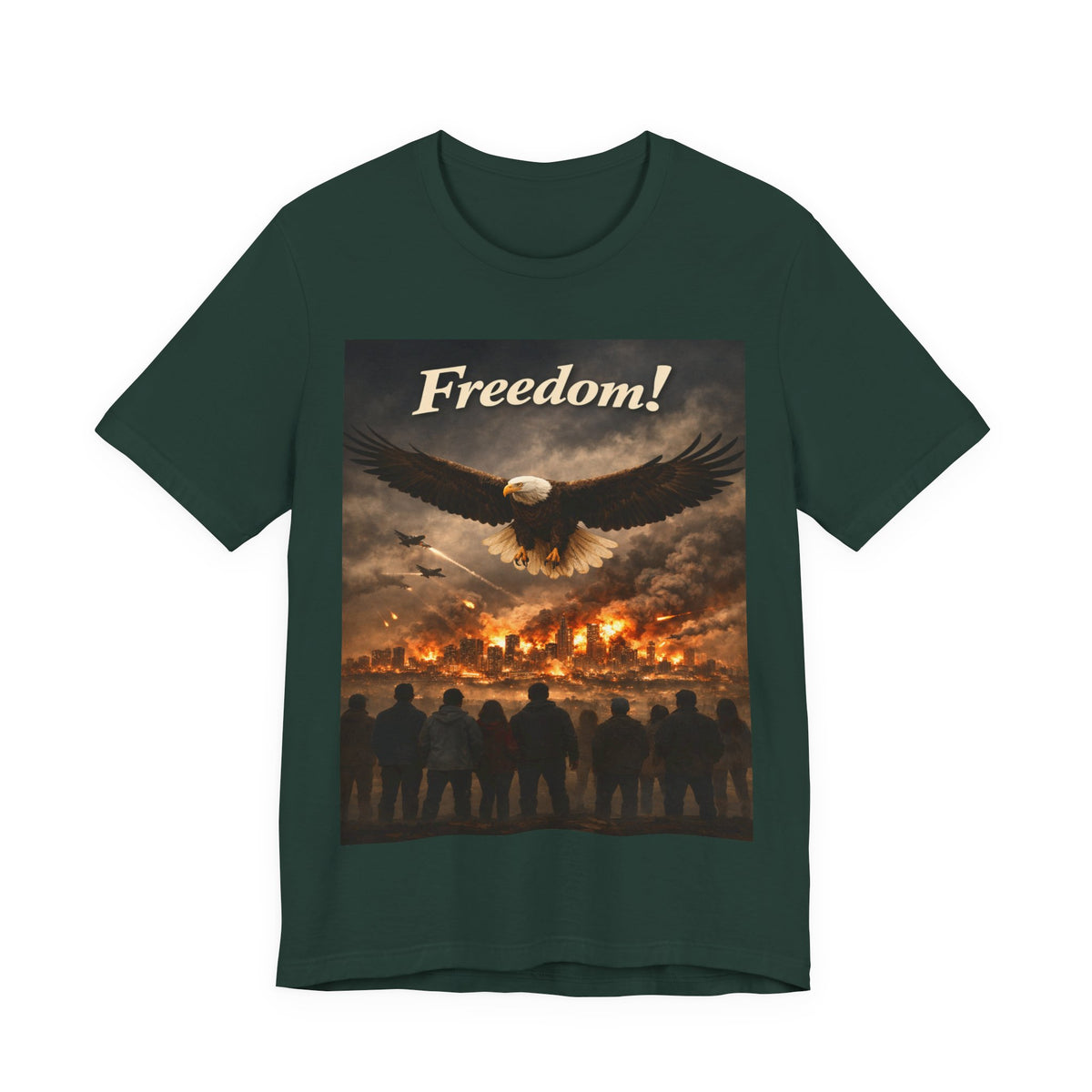 Freedom Eagle T-Shirt — Patriotic Bald Eagle & Crowd Graphic Tee
