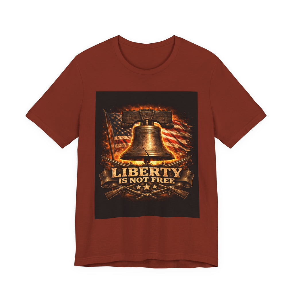 Liberty Is Not Free T-Shirt — Patriotic American Flag & Bell Tee