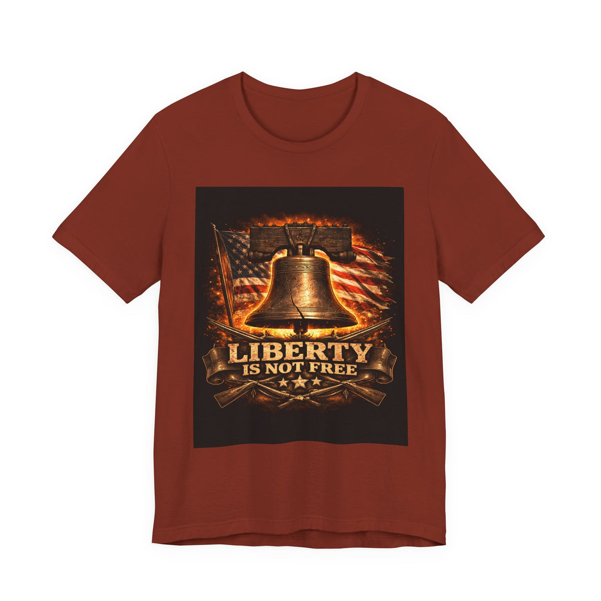 Liberty Is Not Free T-Shirt — Patriotic American Flag & Bell Tee