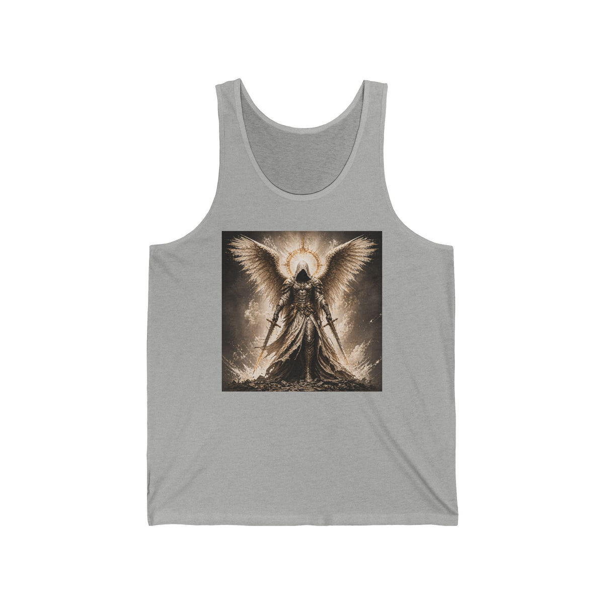 Angel of Vengeance Tank Top — Gothic Warrior Winged Angel Graphic Tank