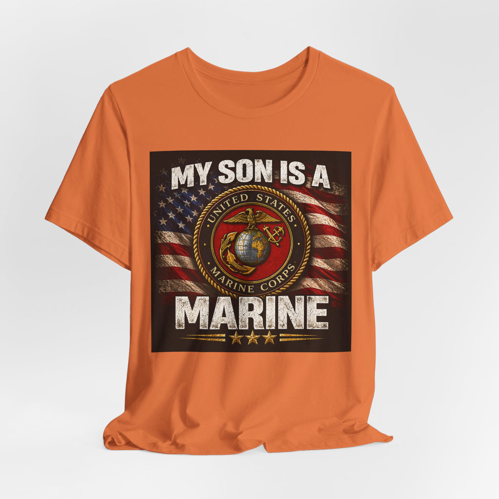 Marine Parent T-Shirt – “My Son Is A Marine” Patriotic USMC Tee