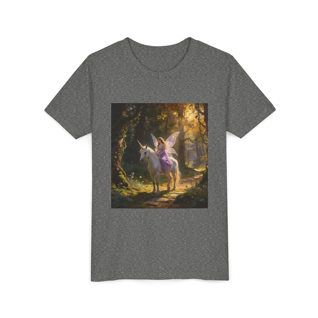 Youth Tee — Enchanted Unicorn & Fairy Forest Graphic