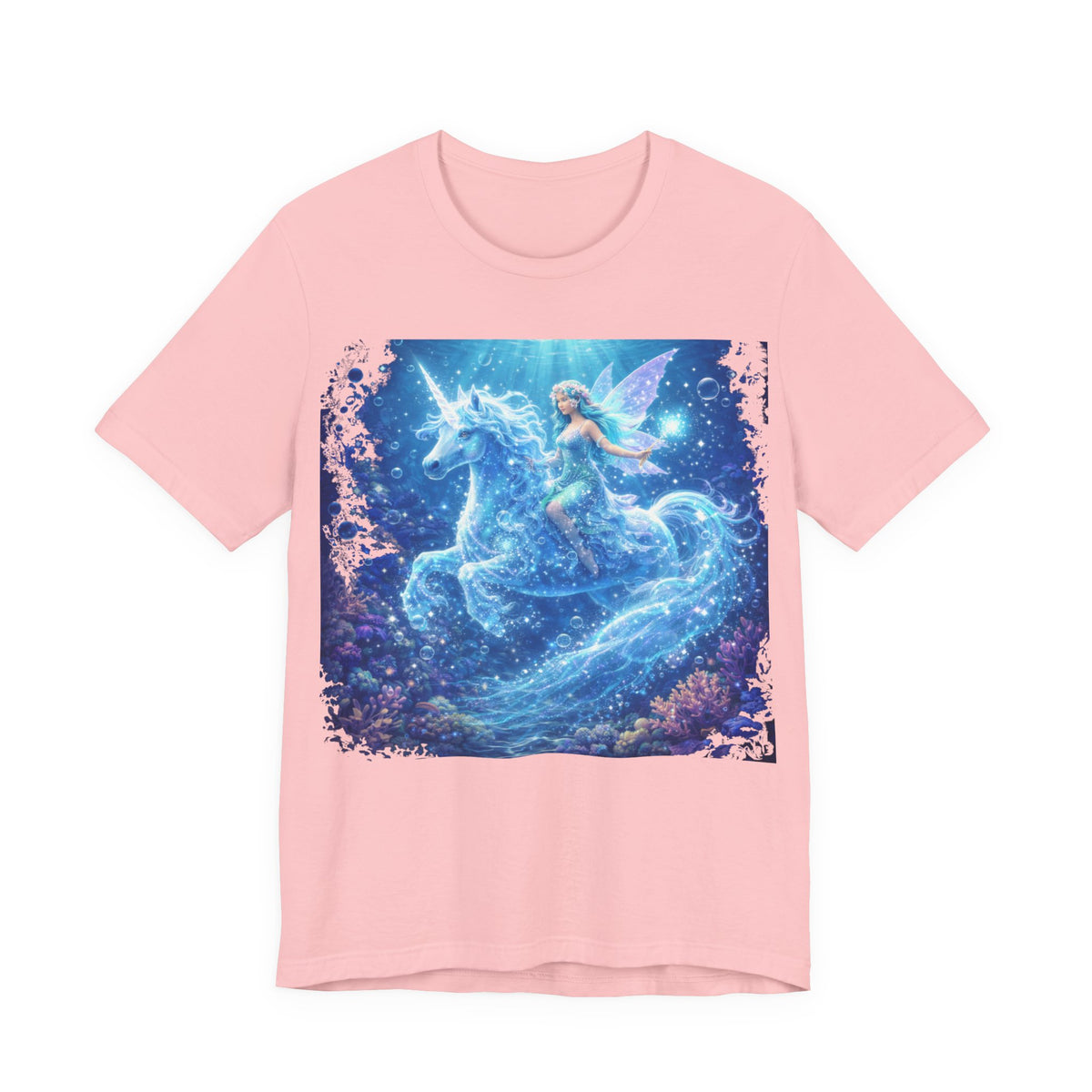 Mystical Blue Unicorn & Fairy Tee — Fantasy Magic Horse T-Shirt