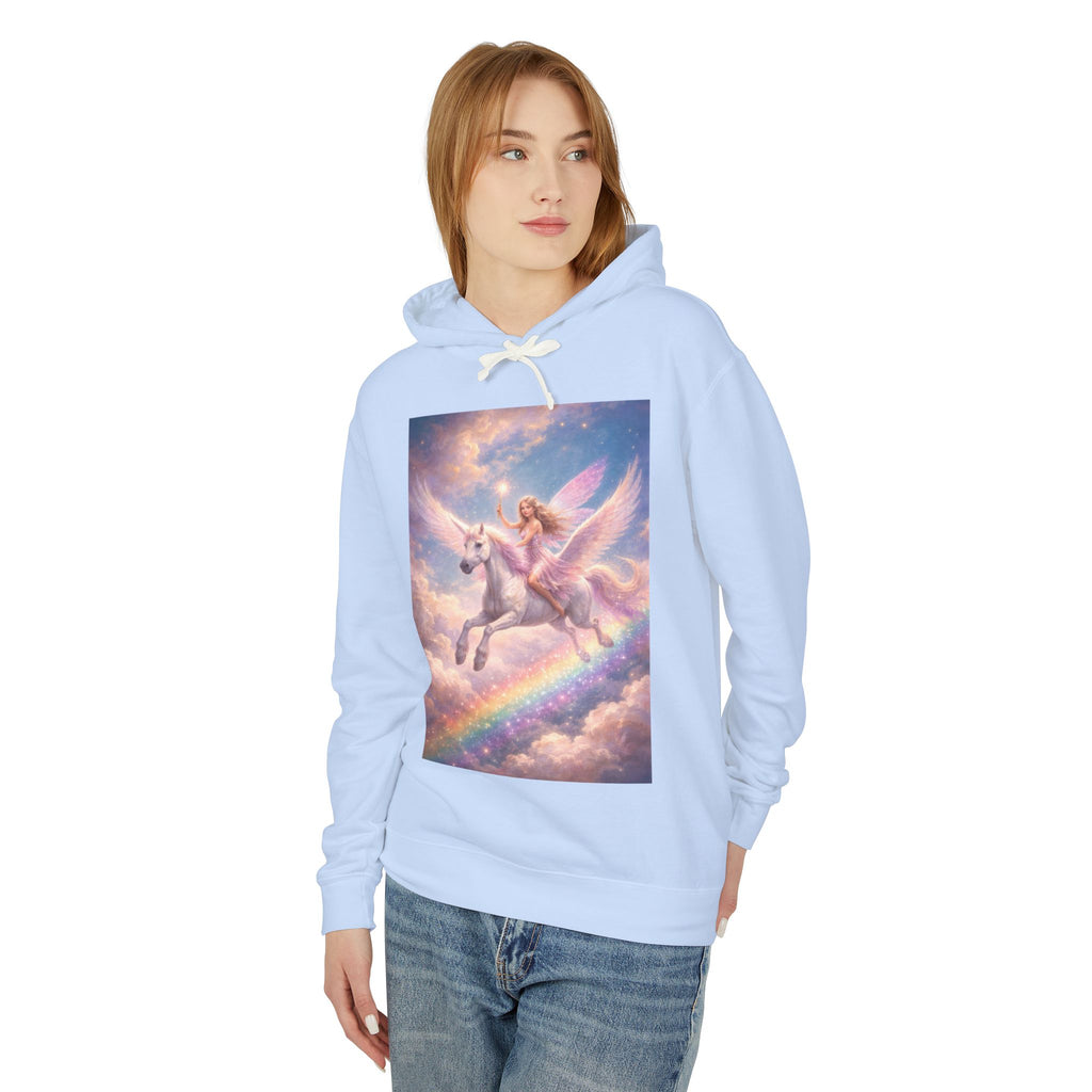 Pegasus & Fairy Rainbow Hoodie — Whimsical Unicorn Fantasy Pullover