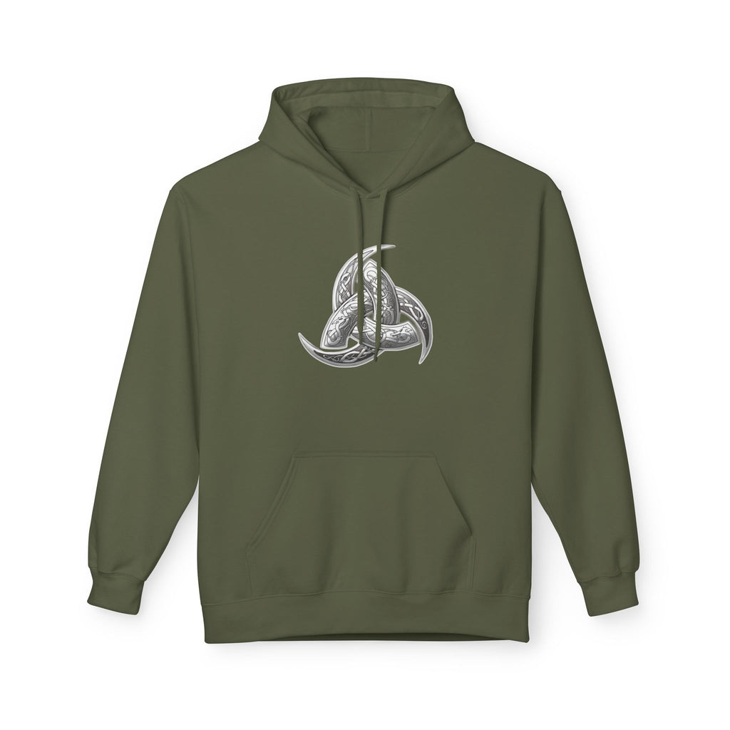 Viking Triple Horns Hoodie — Norse Valknut Knot Graphic Pullover
